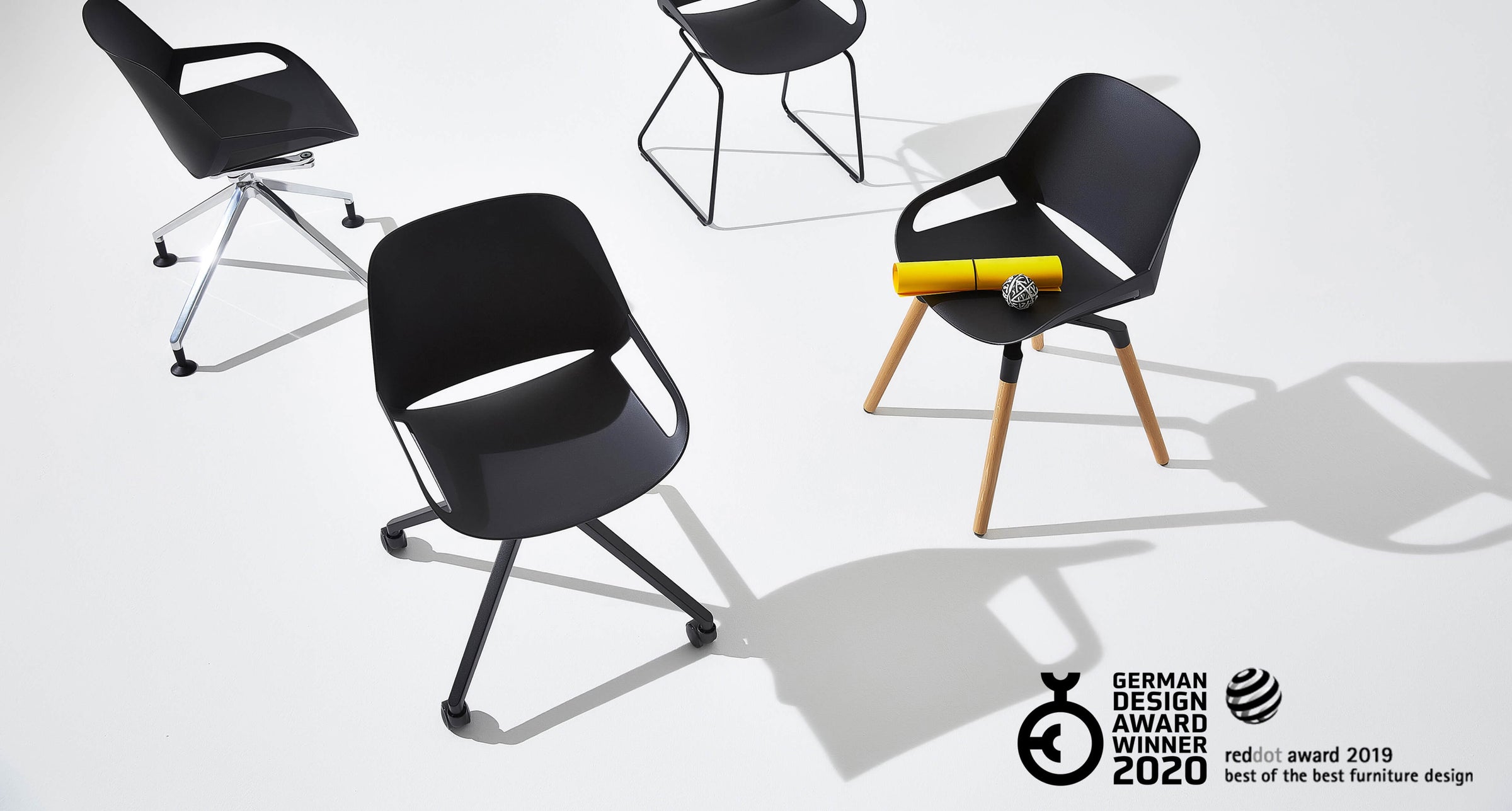 Aeris Numo design chair variants in black